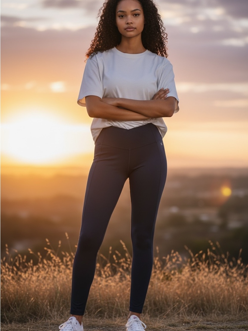 Xersion Quick-Dri High-Waist Workout Leggings — Black